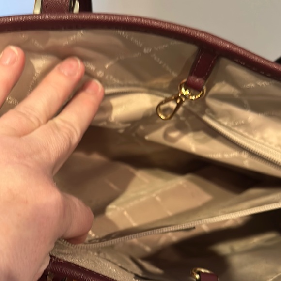 Michael Kors Merlot Leather Tote with Gold Hardware - Picture 5 of 16